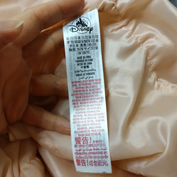 Disney Store Girl's "Belle" Pink Embroidered & Sequinned Rose Patterned Dress - Picture 8 of 11